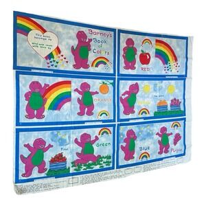 Vintage Barney Book of Colors Fabric Panel Sewing Craft Book Quilt Cotton Uncut